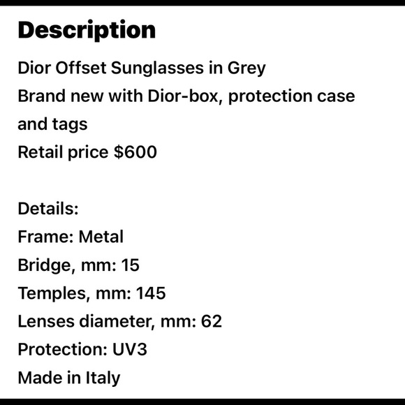 🎬CHRISTIAN DIOR OFFSET SHADES🎬 - Picture 11 of 11